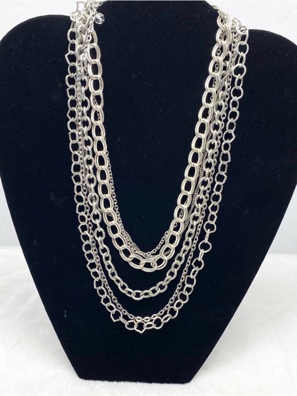 Premier Designs Women’s Silver Muti Chain Necklace. Silver plated 18”